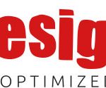 A red and white logo for design optimization.