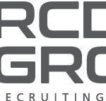 A black and grey logo for rcd group recruiting.