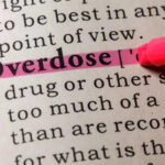 Highlighted dictionary definition of overdose.