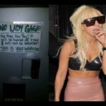 Lady Gaga warning sign on a machine.